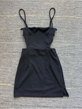 Beginning Boutique Black Spaghetti-Strap Mini Dress